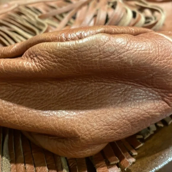 Vintage leather bag with fringe both sides made in Mexico shoulder/crossbody B3 - Picture 10 of 10